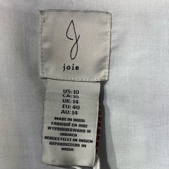 Joie NWT Chambray Blue & White Vertical Stripes Size 10 - Picture 9 of 11